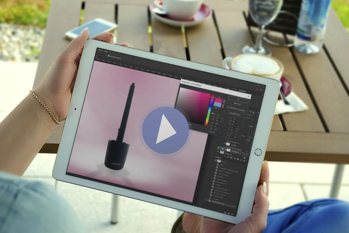 Photoshop instructions: How to set objects in scene with the spotlights