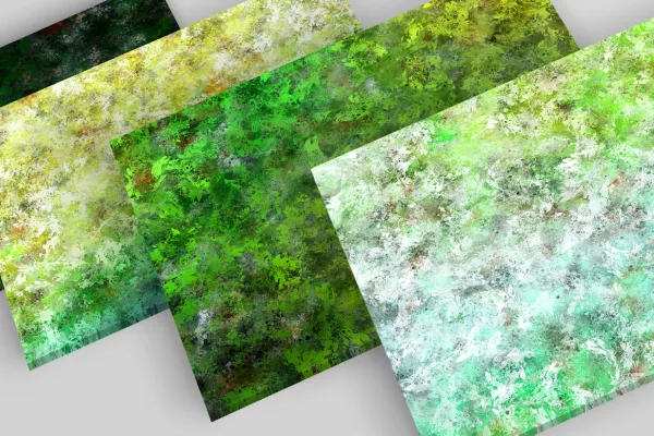 Colorful backgrounds made of oil paints in green