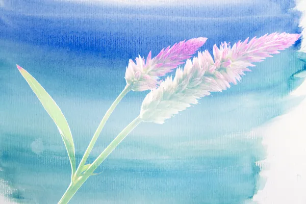 Wasserfarben-Bild mit Blume
