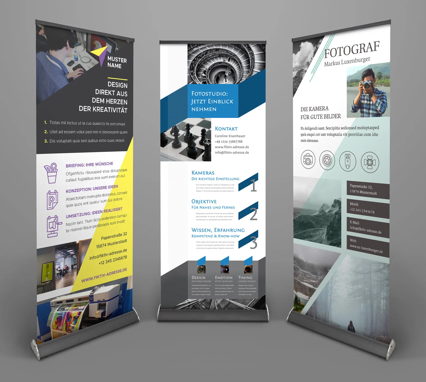 Outstanding at every level: you get three roll-up designs to choose from. 
