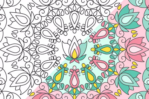 Plantillas y dibujos de mandalas en blanco y negro y en color