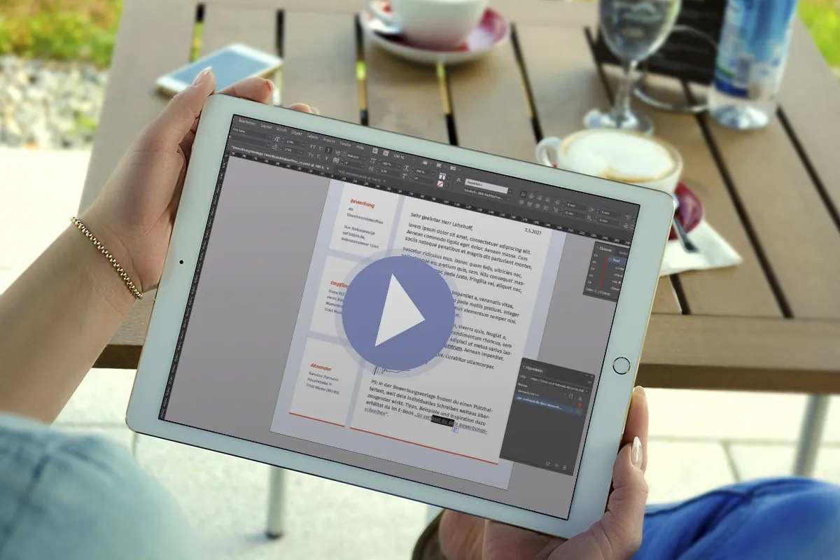 InDesign-ohje: Muokkaa mallia hakemukseen kaupan alan myyjänä.