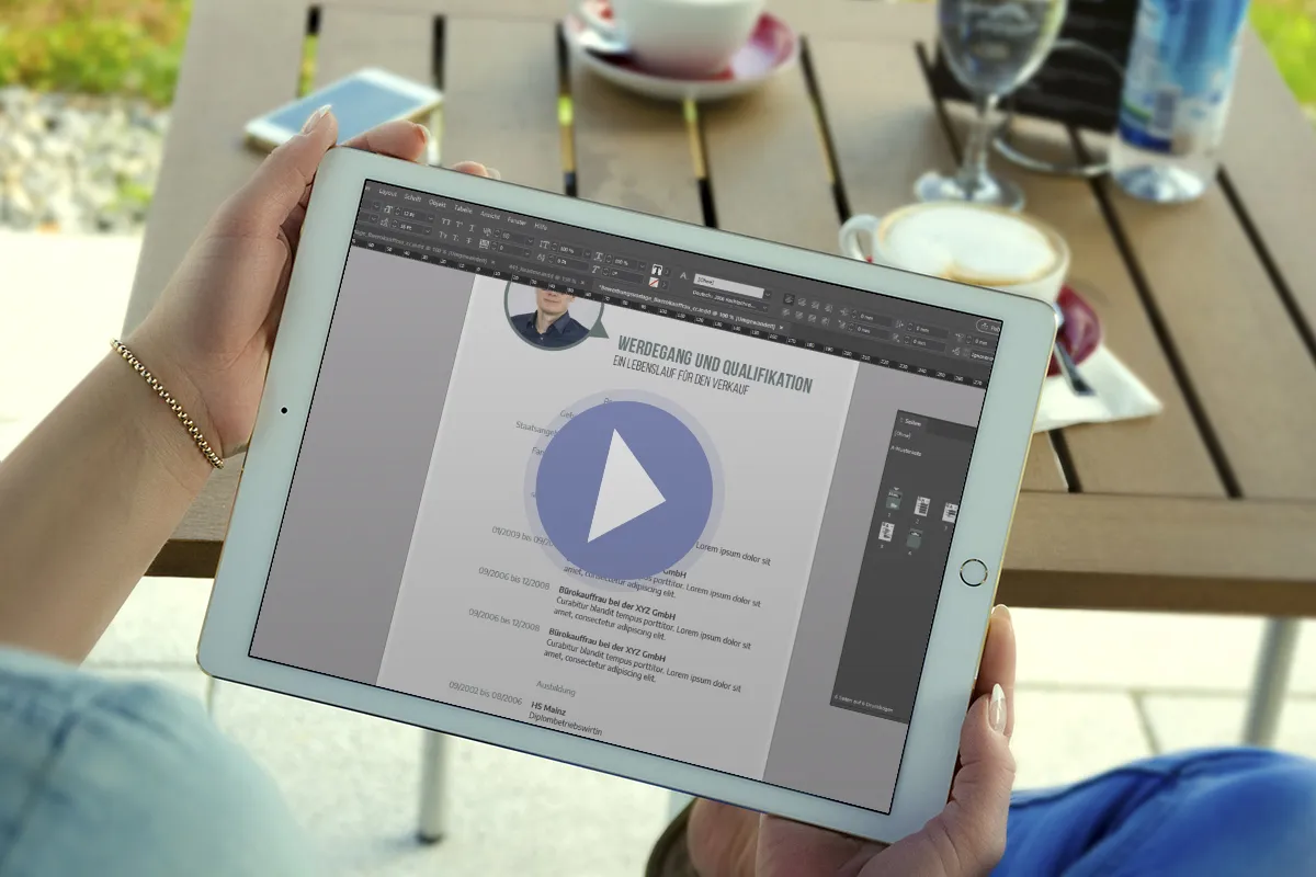 InDesign-Anleitung: Design-Muster zur Bewerbung als Bürokauffrau, Bürokaufmann bearbeiten