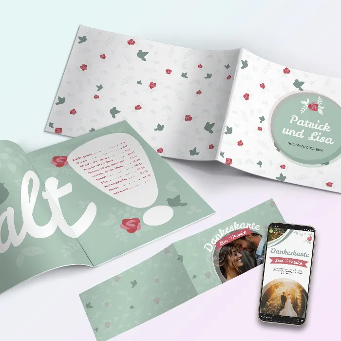 Design-Paket für die perfekte Hochzeit: illustrativ & romantisch