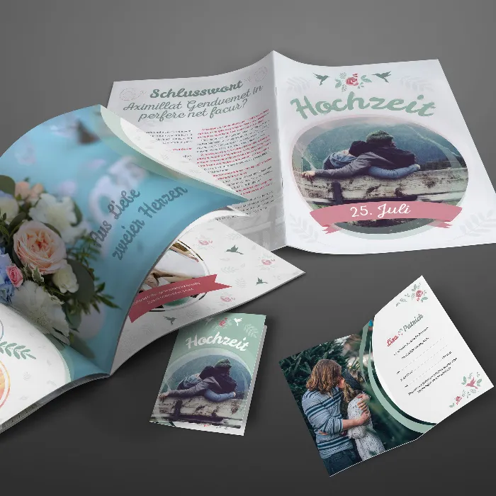 Design-Paket für die perfekte Hochzeit: illustrativ & romantisch