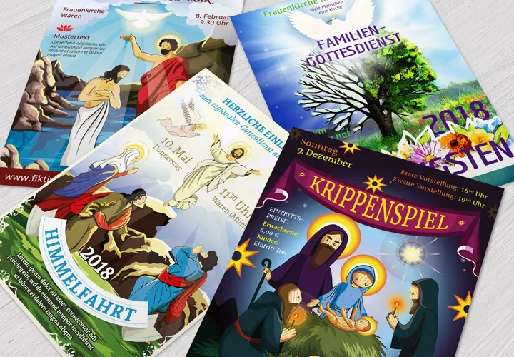 Church" template set: flyers and posters for Christian events