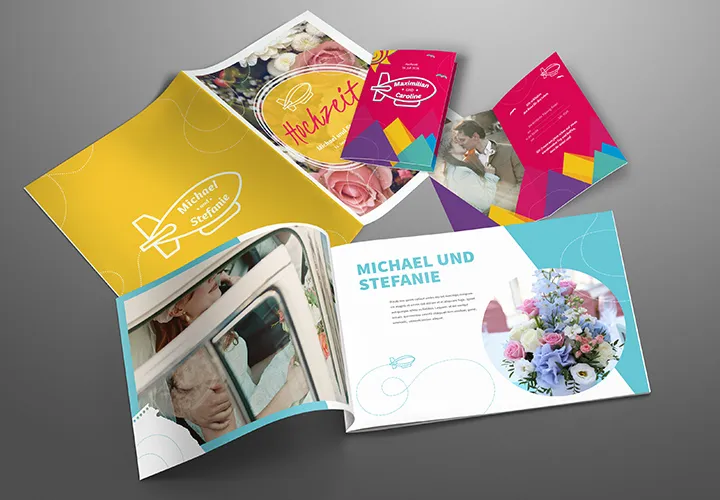 Design-Paket für die perfekte Hochzeit: lebhaft & modern