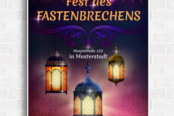 Plakat für Fest des Fastenbrechens