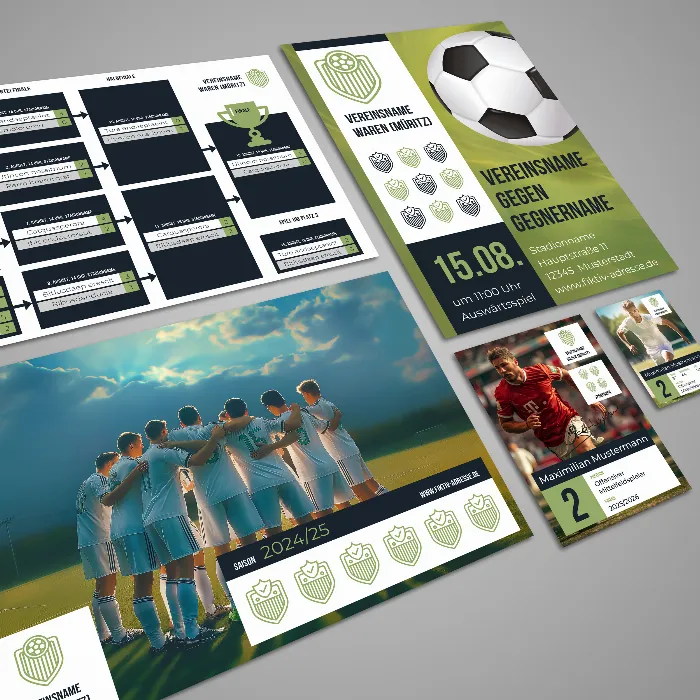 Design-Vorlagen für euren Sportverein – Komplettausstattung Vol. 1