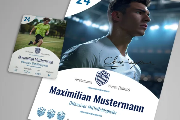 Ontwerp sjabloon voor handtekeningenkaarten en verzamelkaarten van spelers.