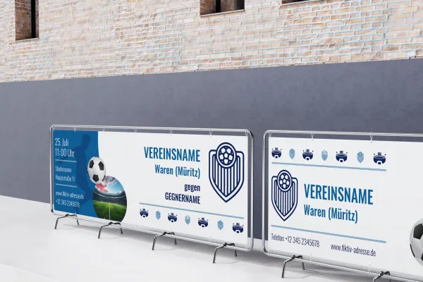 Modèles pour la publicité sur les banderoles des clubs sportifs.