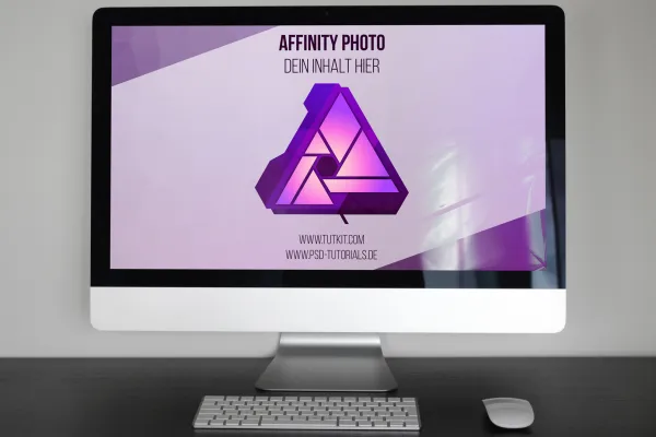 Maketui Affinity Photo rodyti dizainą kompiuteryje.