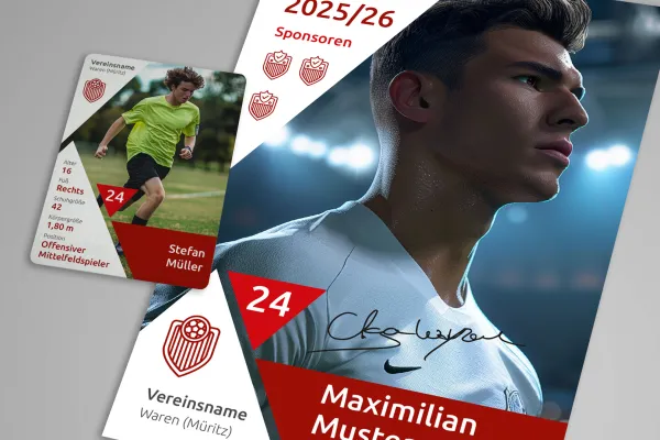 Ontwerp sjabloon voor handtekeningskaarten en verzamelkaarten van spelers