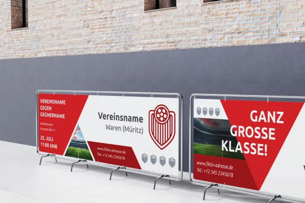 Sjablonen voor banners langs de boarding.