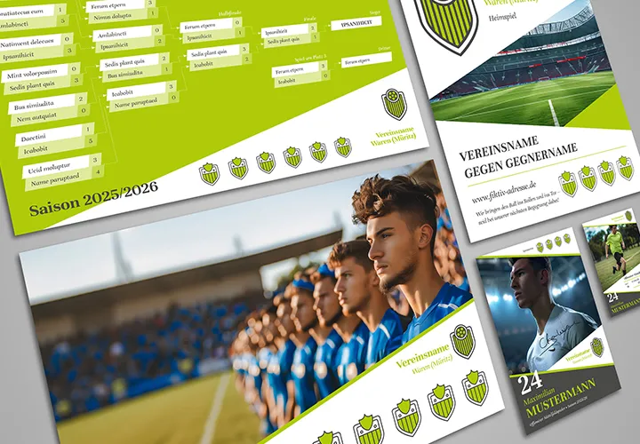 Plantillas de diseño para clubes deportivos: cheque donativo, banner publicitario & co
