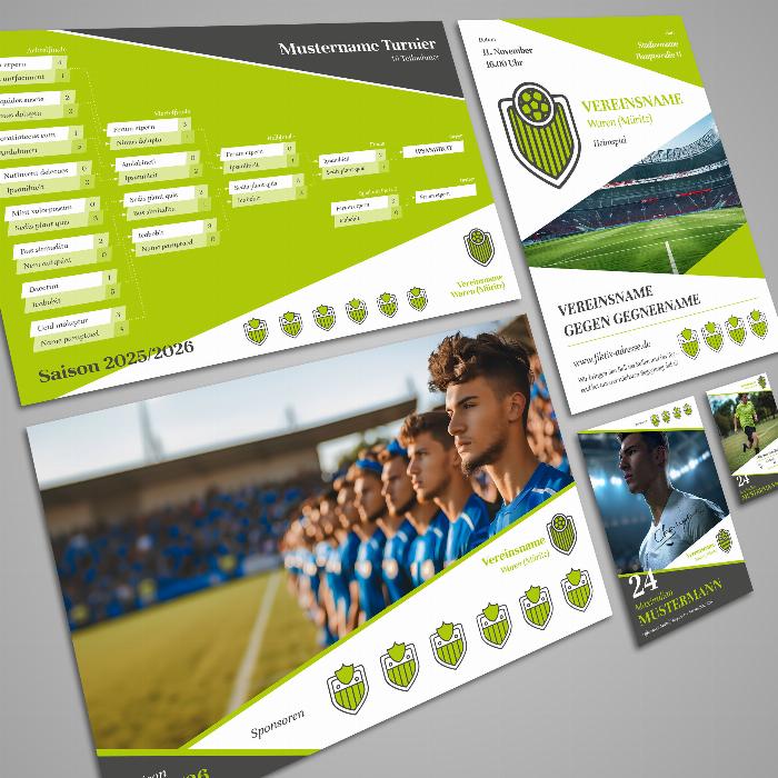 Design templates for sports clubs: donation check, banner & co