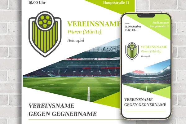 Flyer aankondiging van spellen, ook schaalbaar voor posters, poster en smartphones of kleine formaten.
