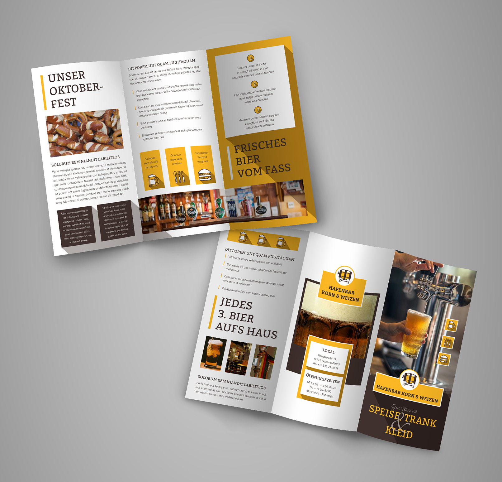Flyer, Folder gestalten: fertige Design-Vorlagen herunterladen