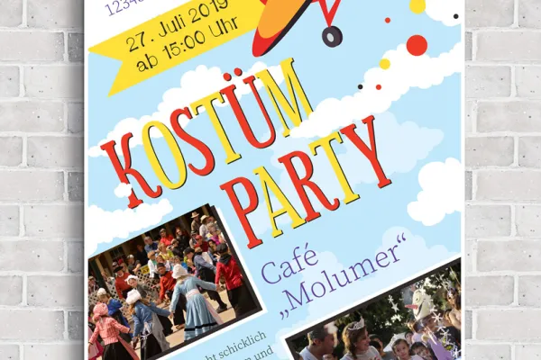 Juliste tai esite kutsuun lastenjuhlaan
