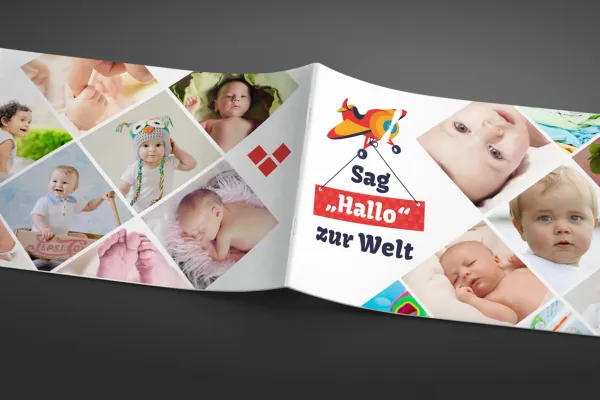 Vorlage für Babyfotoalbum im Querformat DIN A4