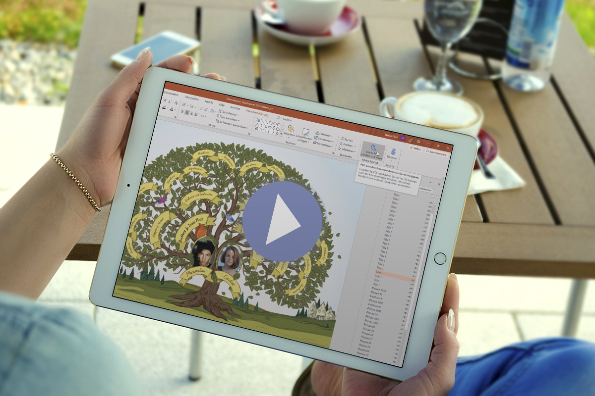 Guide PowerPoint pour l'utilisation des modèles d'arbre généalogique.