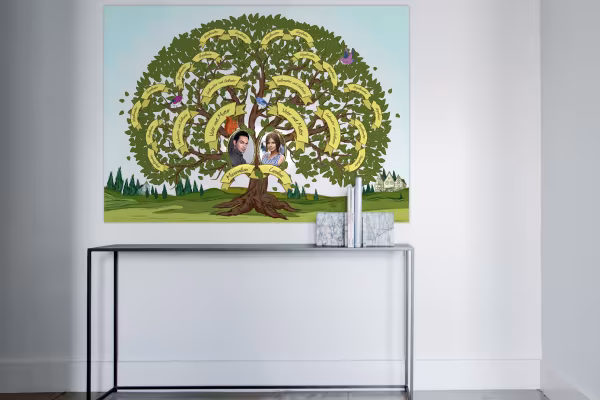 Modèle pour un arbre généalogique avec du texte