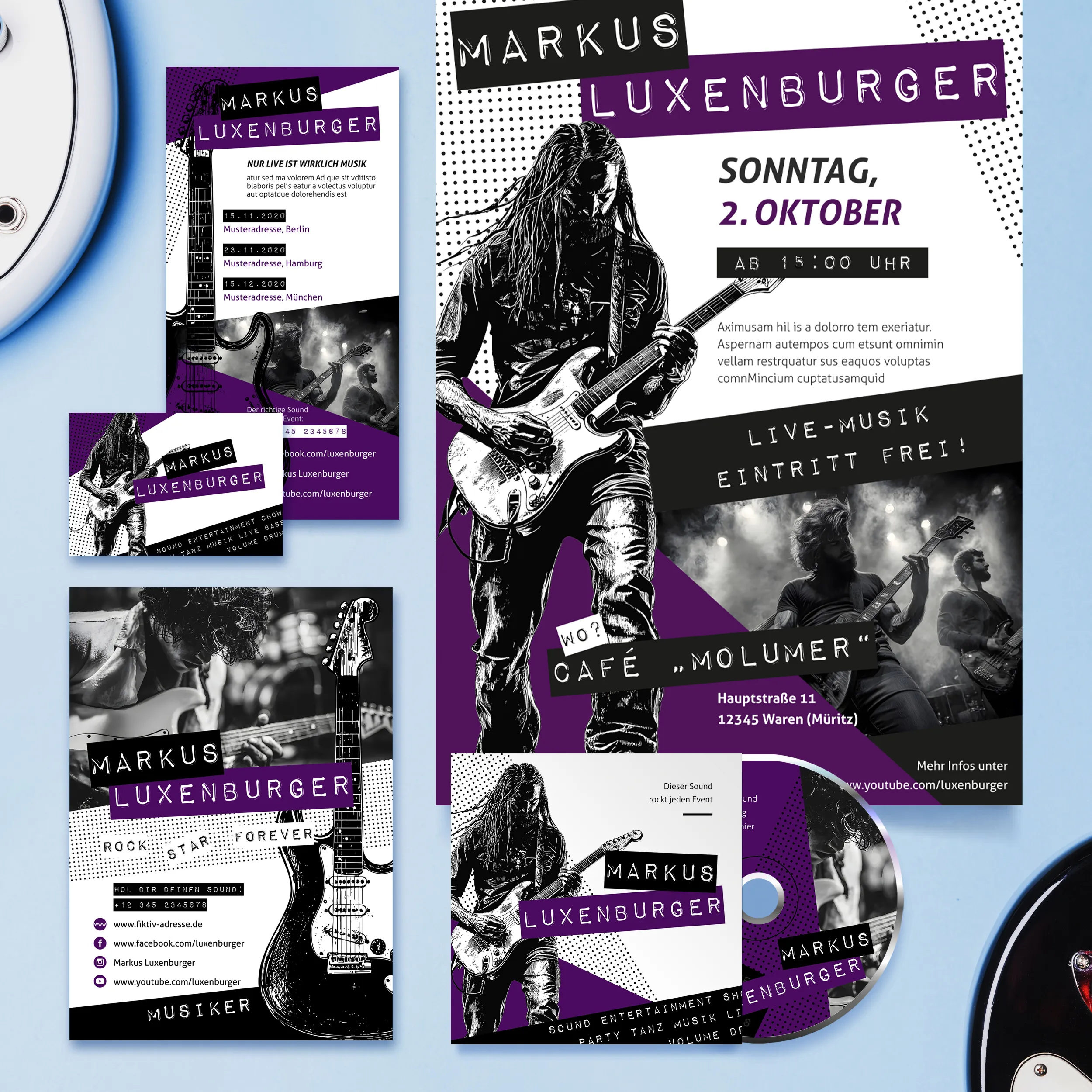 Design-Vorlagen für Musiker & Bands – Vol. 1