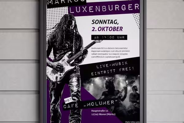 Konsere afişi tasarımı için müzik posteri şablonu