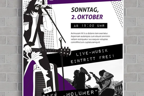 Vorlage für Musik-Poster zur Gestaltung eines Konzertplakats