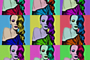 Photoshop-Aktion, um Bilder mit einem Pop Art-Stil zu versehen und zu animieren.