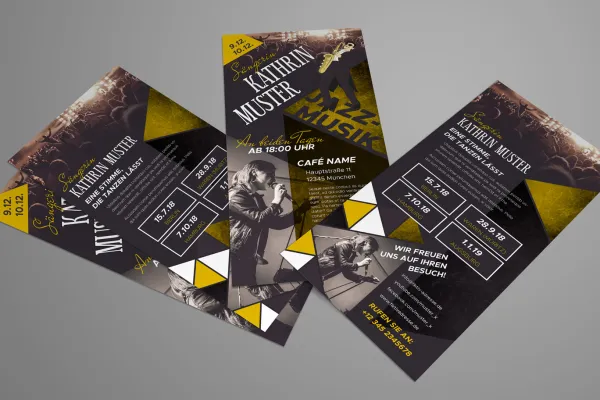 Flyer-Design zur Ankündigung von Konzerten und für Tour-Informationen