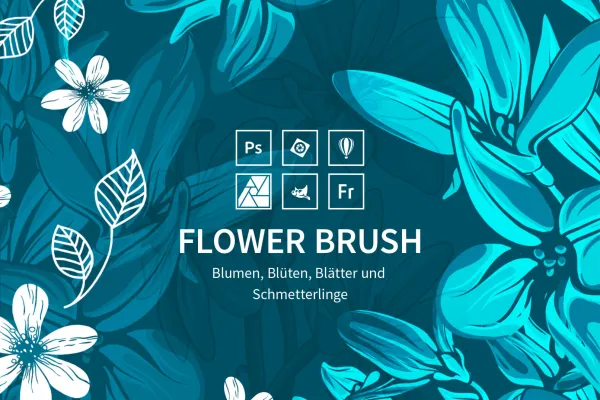 Flower Brushes – Beispielbild zur Anwendung der Pinselspitzen