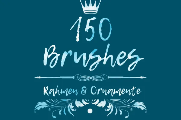 Líneas para decorar textos. Nuestros adornos y marcos florales vintage decoran tus diseños: 150 pinceles para Photoshop & Co.