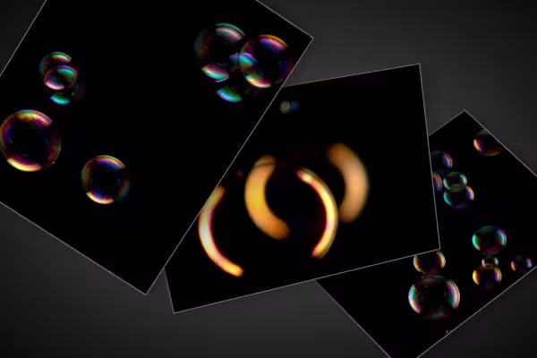 Images colorées de bulles de savon à utiliser dans vos propres photos et compositions.