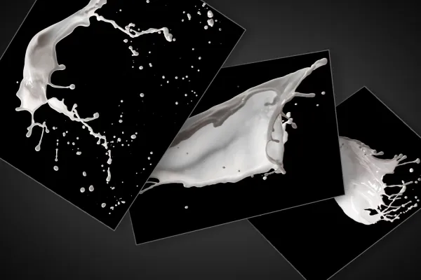 Milch-Bilder mit Milch-Splashes zur Bildbearbeitung und Verwendung in Compositings.
