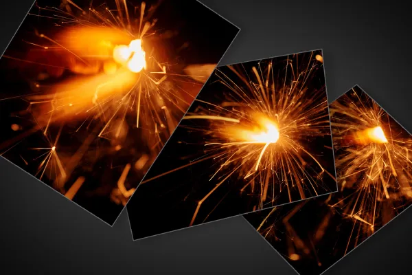 Images with sparkles, light effects and sparks for editing composites.