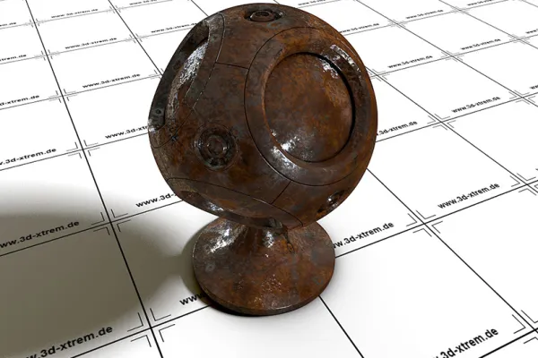 3D object with a shader for rust.