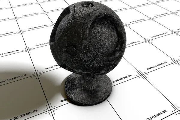 3D object from Cinema 4D with a shader for creating metallic surfaces.