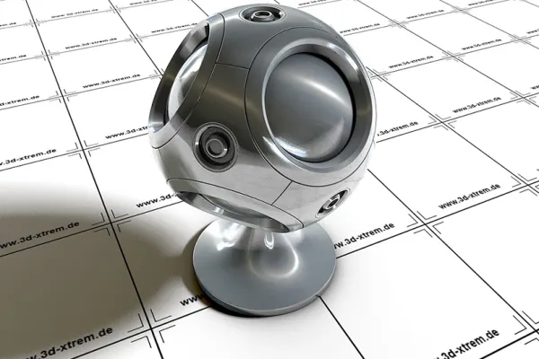 Silver shader for use in Cinema 4D, shown on an exemplary 3D object.