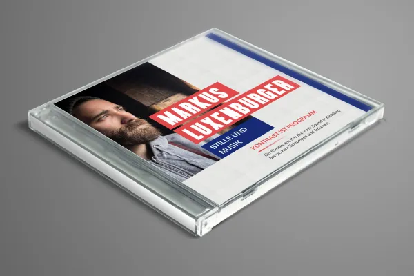 Suunnittelumalli CD-kotelolle, tarkoitettu esiintyjille, muusikoille.