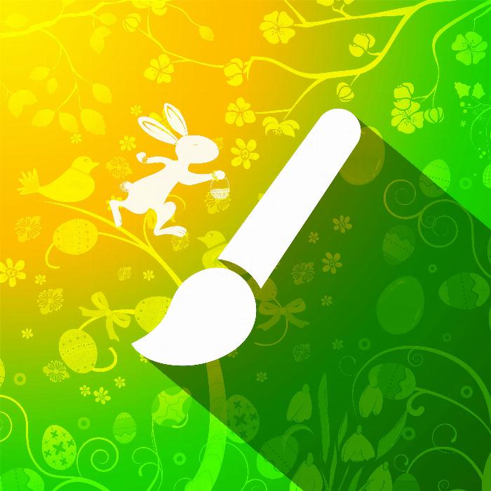 Motifs de printemps, lapins de Pâques, œufs de Pâques - 70 pinceaux pour Photoshop & Cie.
