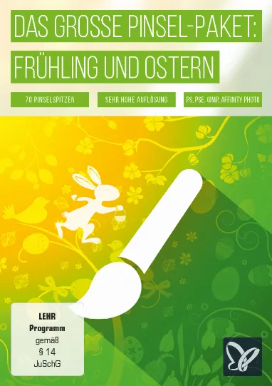 Frühlingsmotive, Osterhasen, Ostereier – 70 Pinsel für Photoshop & Co