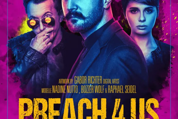 Preacher dizisinin tarzında bir film afişi - Afiş oluşturmak için Photoshop rehberi.