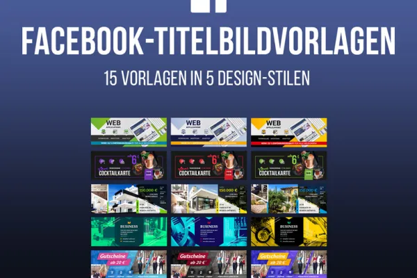 Darstellung der 15 Vorlagen für Facebook-Titelbilder