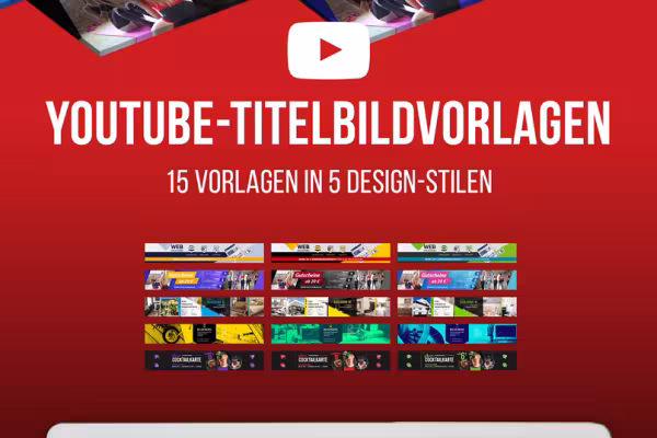 Eksemplarisk fremstilling av YouTube-kanalbilder som er inkludert i pakken