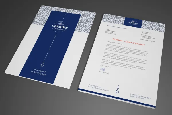 Utarbeidelse av et brevpapir med forsiden og baksiden for restauranter.