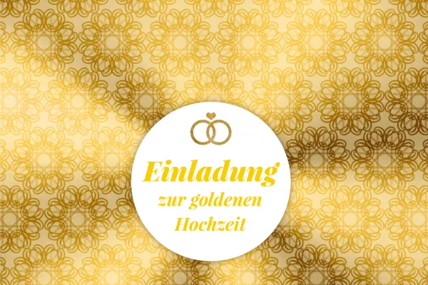 Einladung zur goldenen Hochzeit, erstellt mithilfe von Photoshop-Mustern.