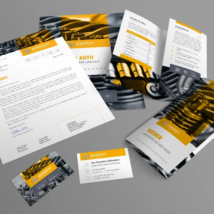 Corporate-Design-Vorlagen für Werkstätten – vom PowerPoint-Layout bis zur Visitenkarte