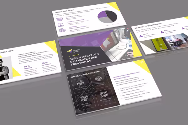 Presentation templates for PowerPoint with different slide layouts