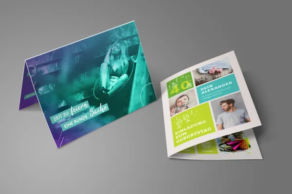Deux cartes d'invitation pour un anniversaire à personnaliser soi-même